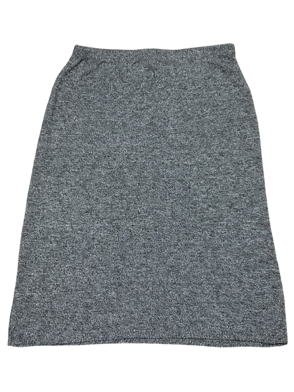 Vtg Ms Blake By Devon Knit Skirt Sz 2X Gray USA Made Cotton Blend Elastic Waist